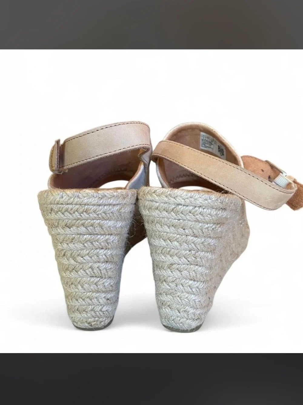 Toms Wedge Espadrille Heel Slingback Sandals Jute Wrapped Size 9